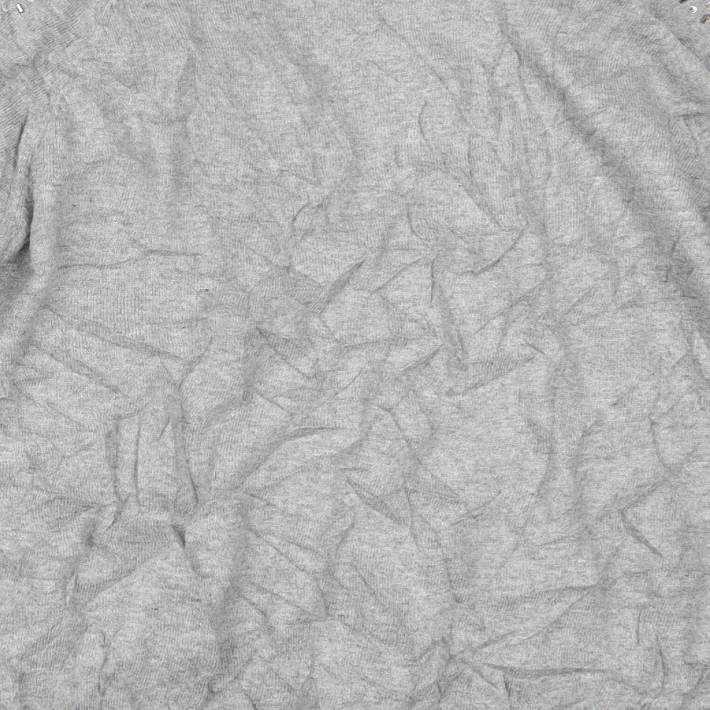 Wallis Womens Grey  Knit Pullover Jumper Size L