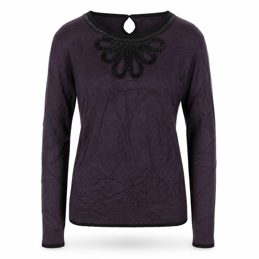 Front view of Principles women’s purple knit jumper, size UK 10