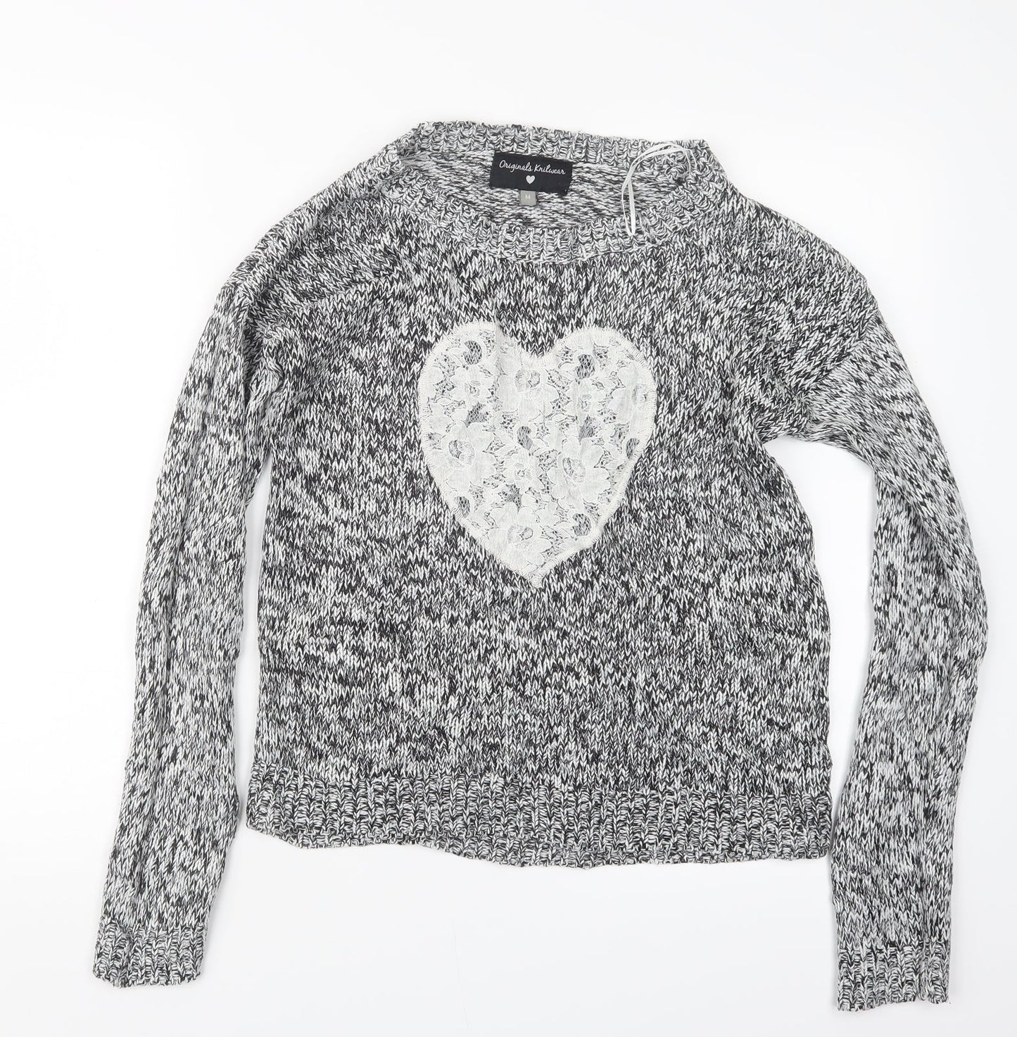 Originals Knitwear Womens Grey  Knit Pullover Jumper Size M