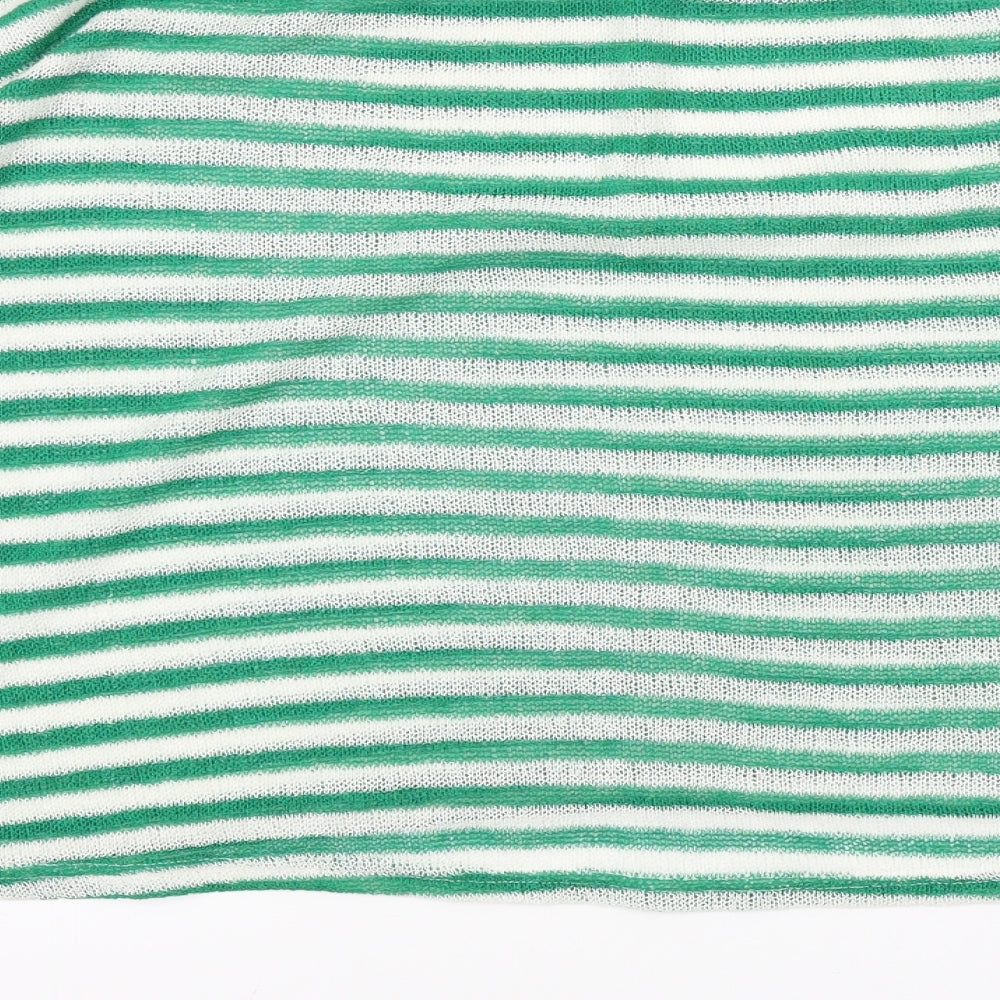 H&M Womens Green Striped  Pullover Jumper Size M