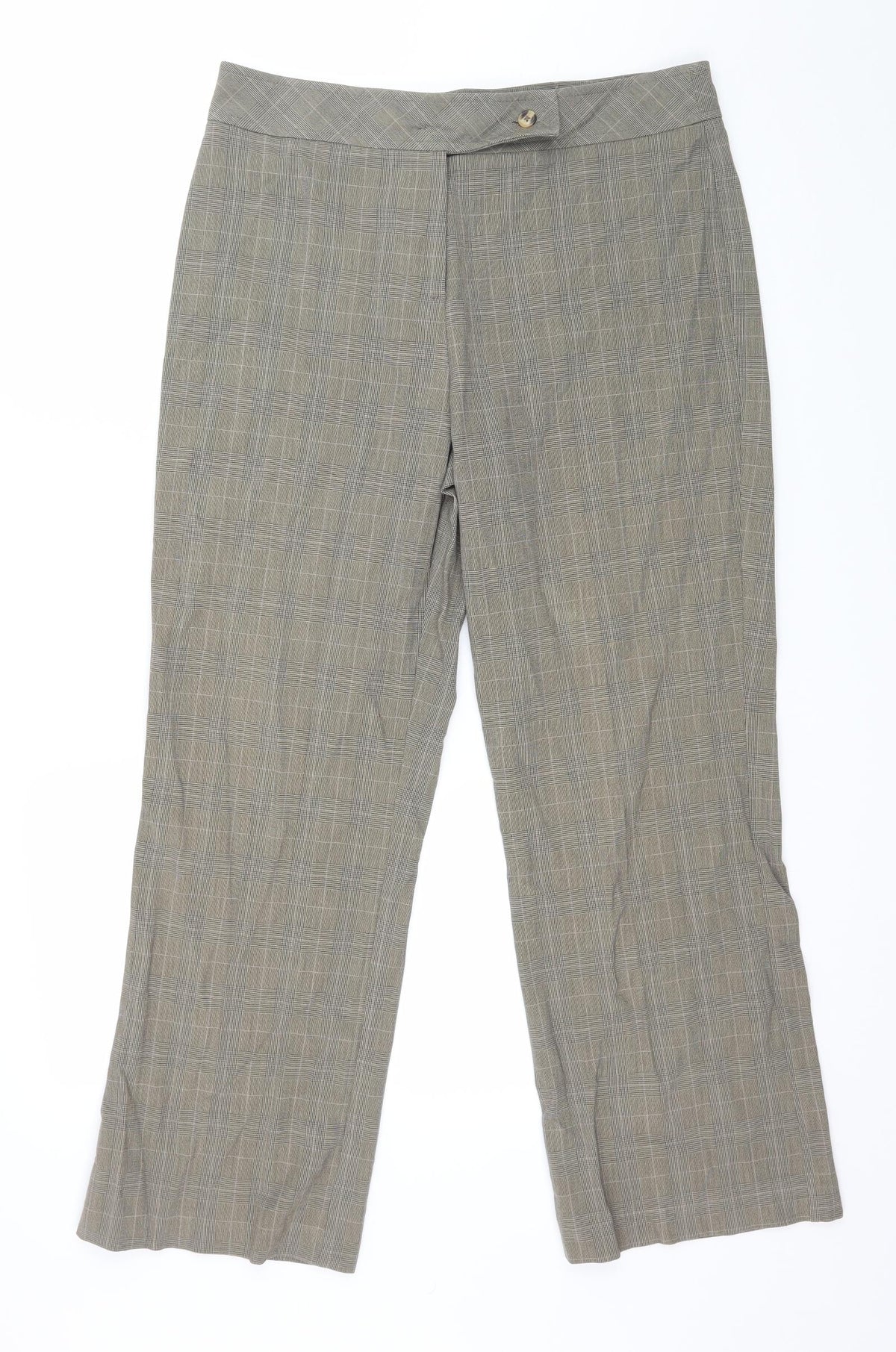 Mia Moda Womens Grey Check  Trousers  Size 14 L27 in