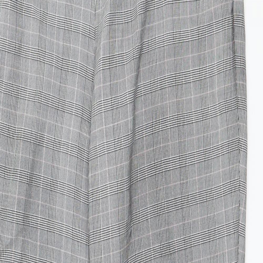 Marks and Spencer Womens Grey Check  Trousers  Size 14 L29 in