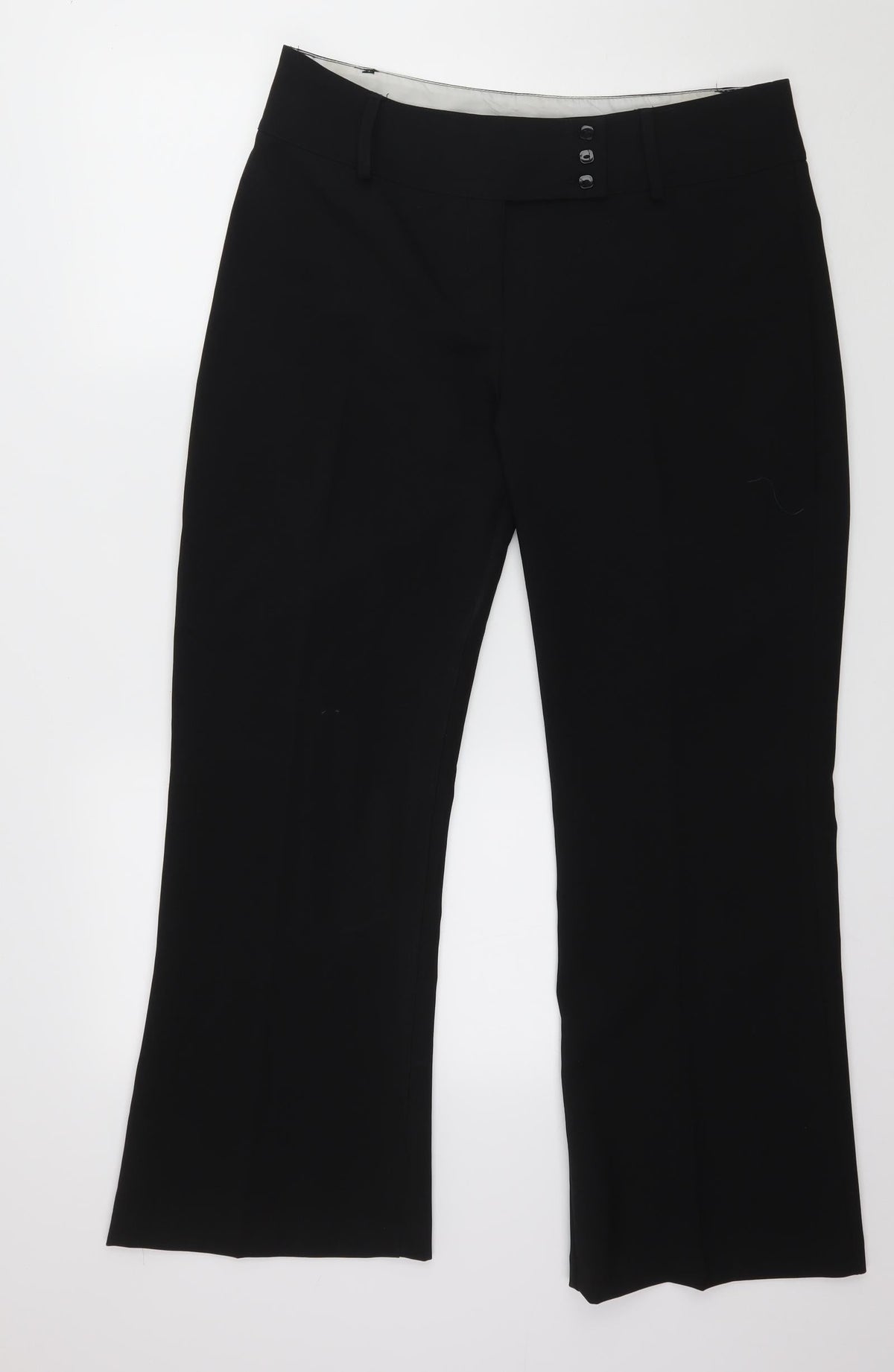 Additional front view of AMARANTO women’s black trousers, size UK 14, 28-inch leg