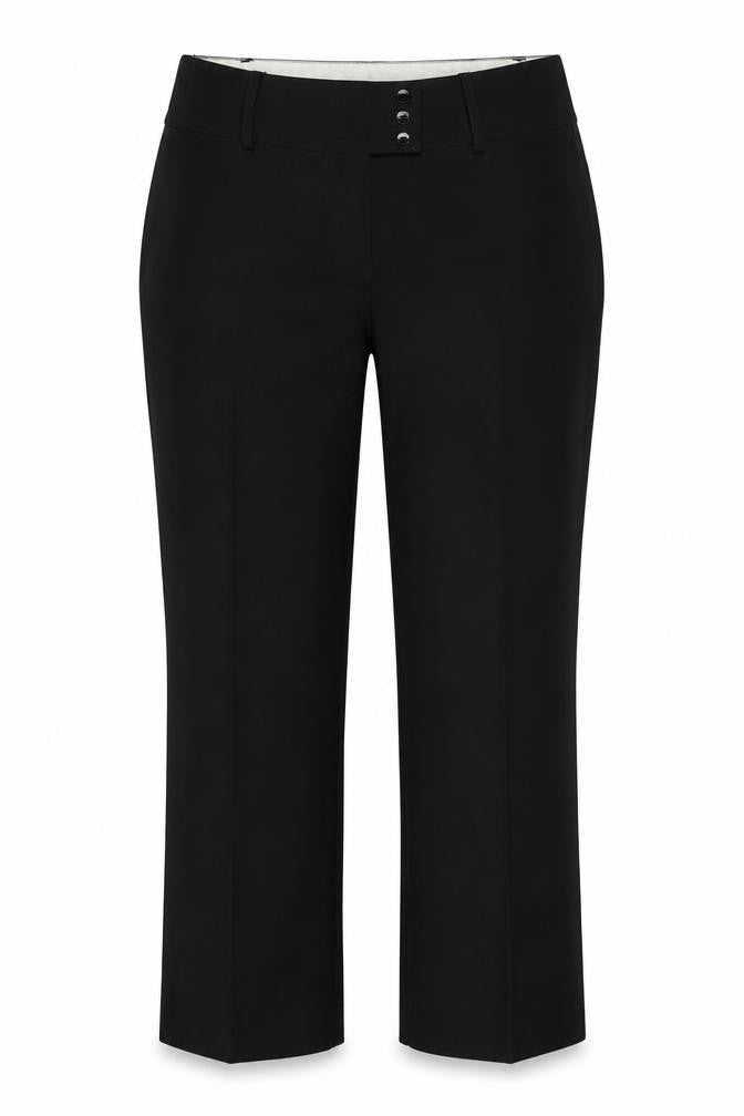 Front view of AMARANTO women’s black trousers, size UK 14, 28-inch leg