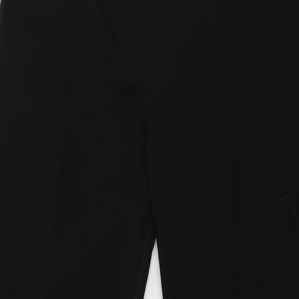 Close-up detail of AMARANTO women’s black trousers, size UK 14, 28-inch leg