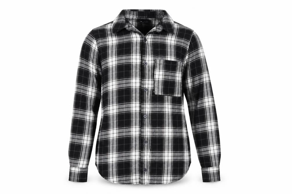 LOTD Womens Black Check  Basic Button-Up Size 8