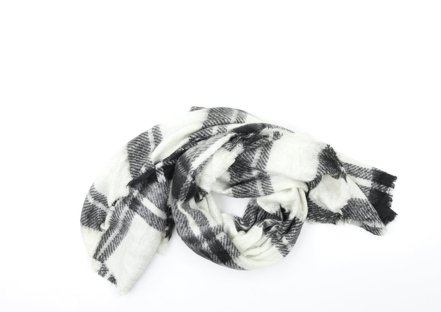 Preworn Womens Black Check   Scarf
