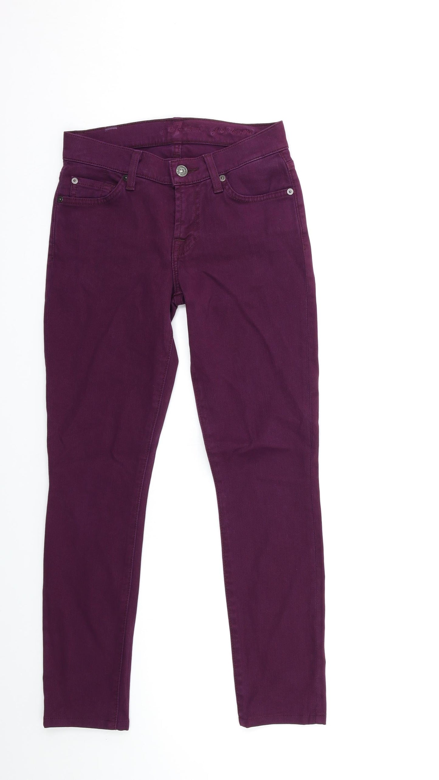 Preworn Womens Purple  Denim Skinny Jeans Size 23 in L25 in