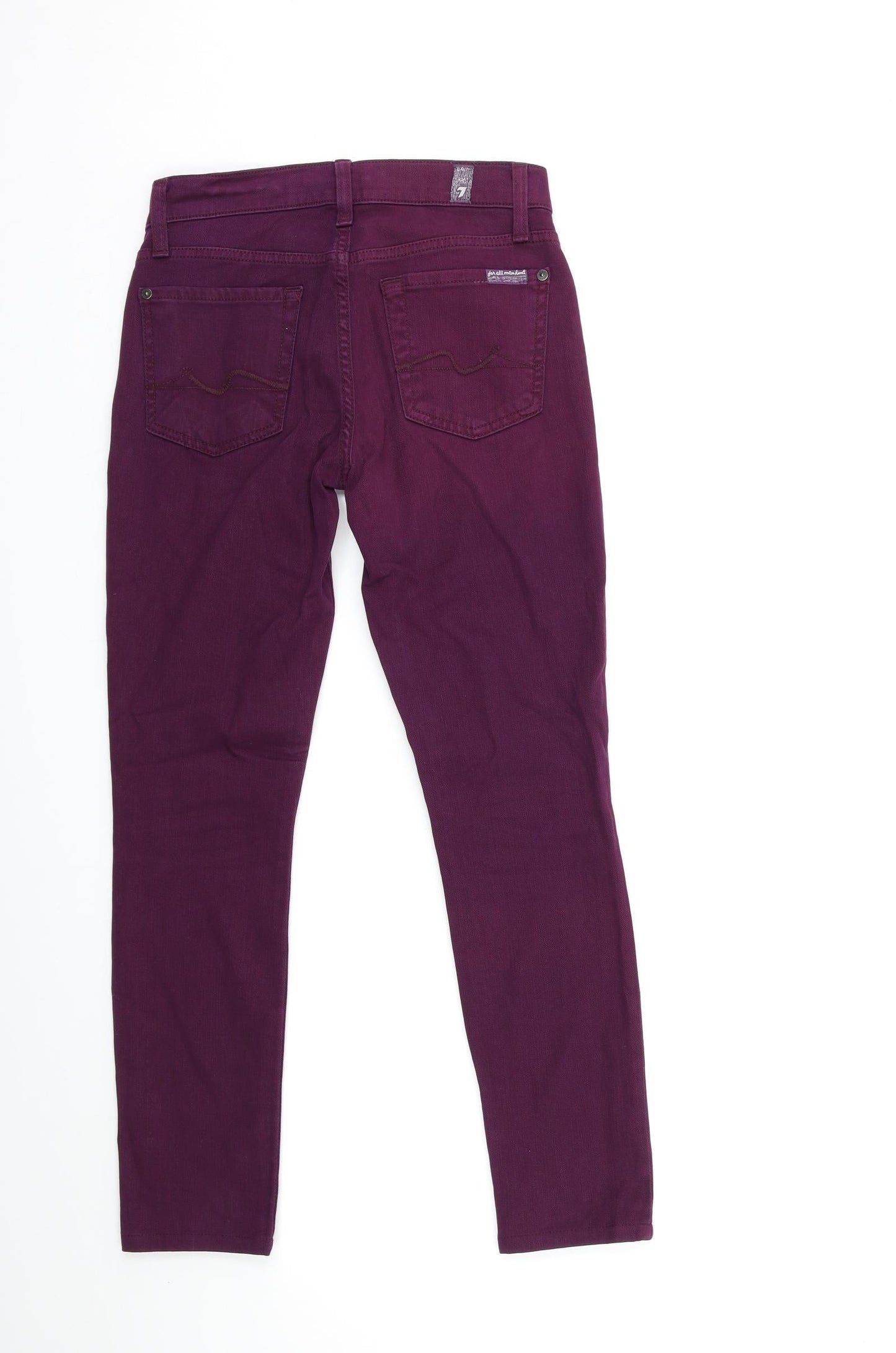 Preworn Womens Purple  Denim Skinny Jeans Size 23 in L25 in