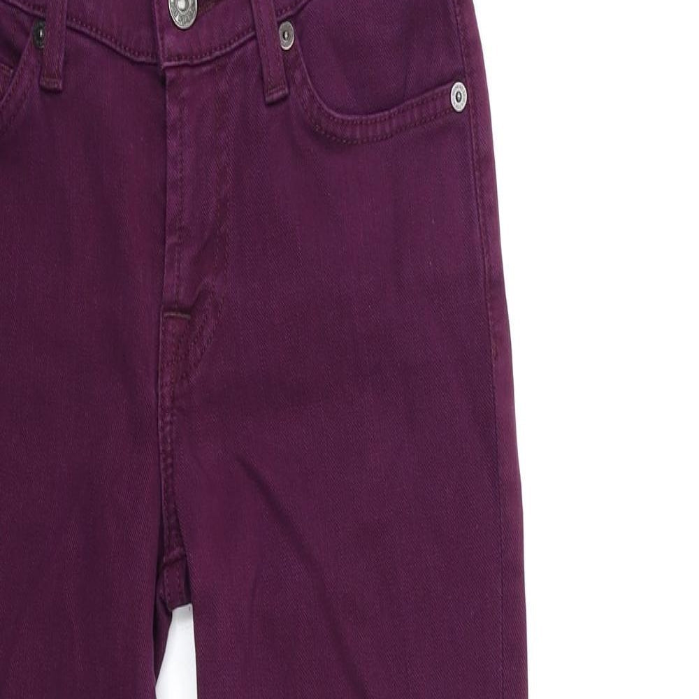 Preworn Womens Purple  Denim Skinny Jeans Size 23 in L25 in