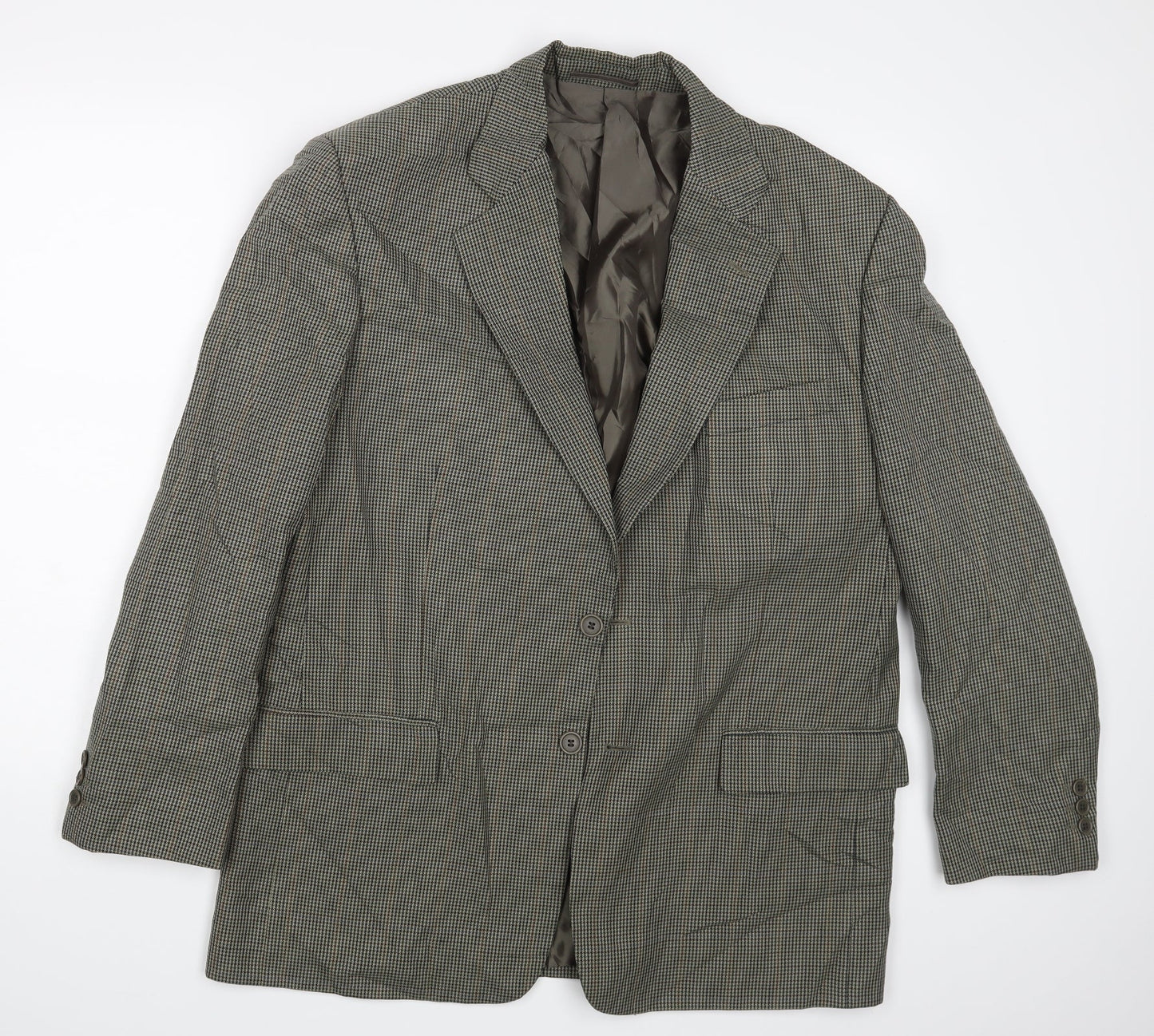 Green Woods Mens Grey Check  Jacket Suit Jacket Size 42