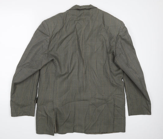 Green Woods Mens Grey Check  Jacket Suit Jacket Size 42