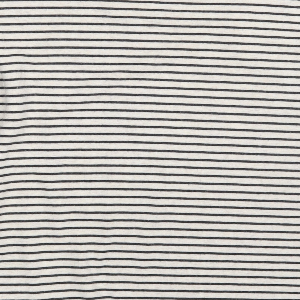 New Look Womens White Striped  Basic T-Shirt Size 8