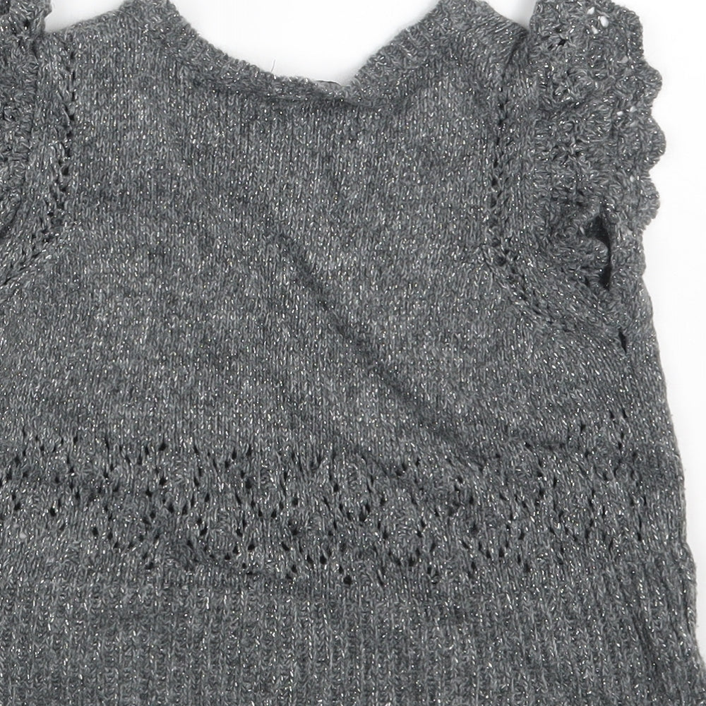 Mayoral Chic Girls Grey   Pullover Jumper Size 6-7 Years