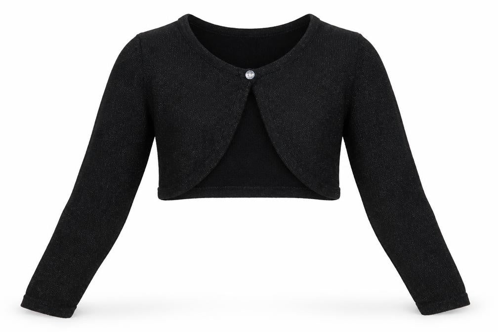 Front view of H&M girls’ black basic blouse, size 8-9, years