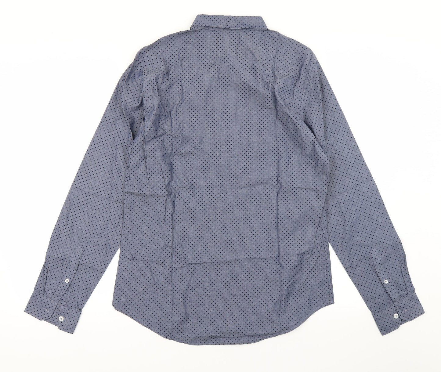 ASOS Mens Blue Polka Dot   Button-Up Size M