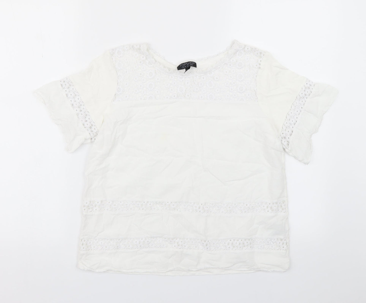 Topshop Womens White   Basic T-Shirt Size 10