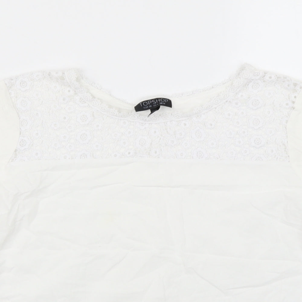 Topshop Womens White   Basic T-Shirt Size 10