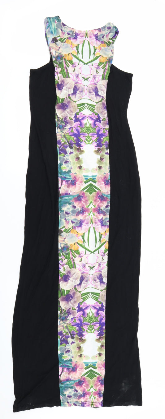 Jane Norman Womens Black Floral  Bodycon  Size 8