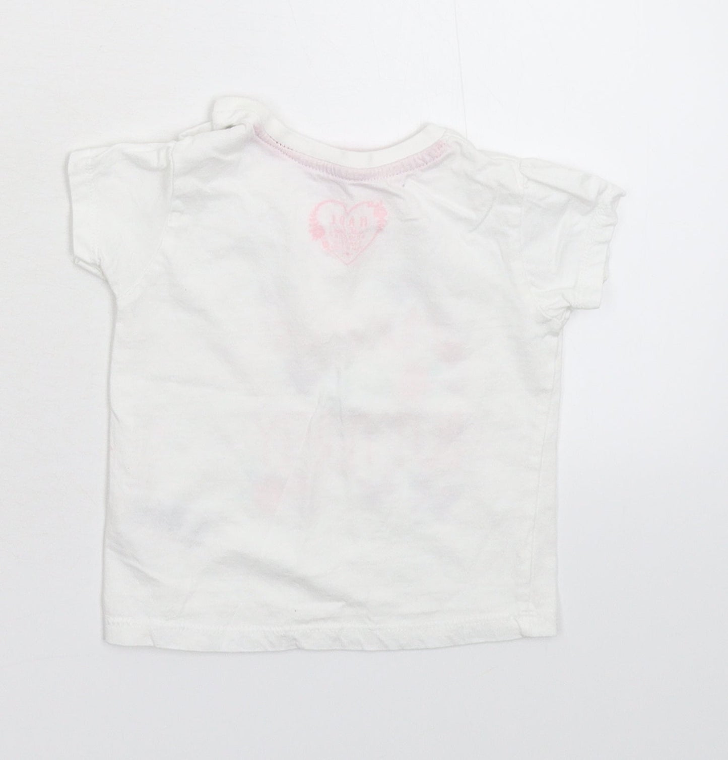 Primark Girls White   Basic T-Shirt Size 6-9 Months