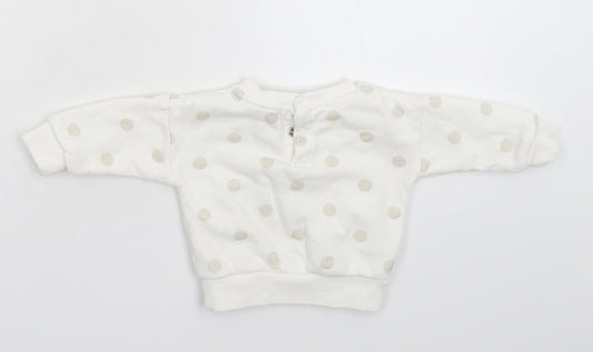 Primark Girls White Spotted  Pullover Jumper Size 3-6 Months  - Sweatshirt