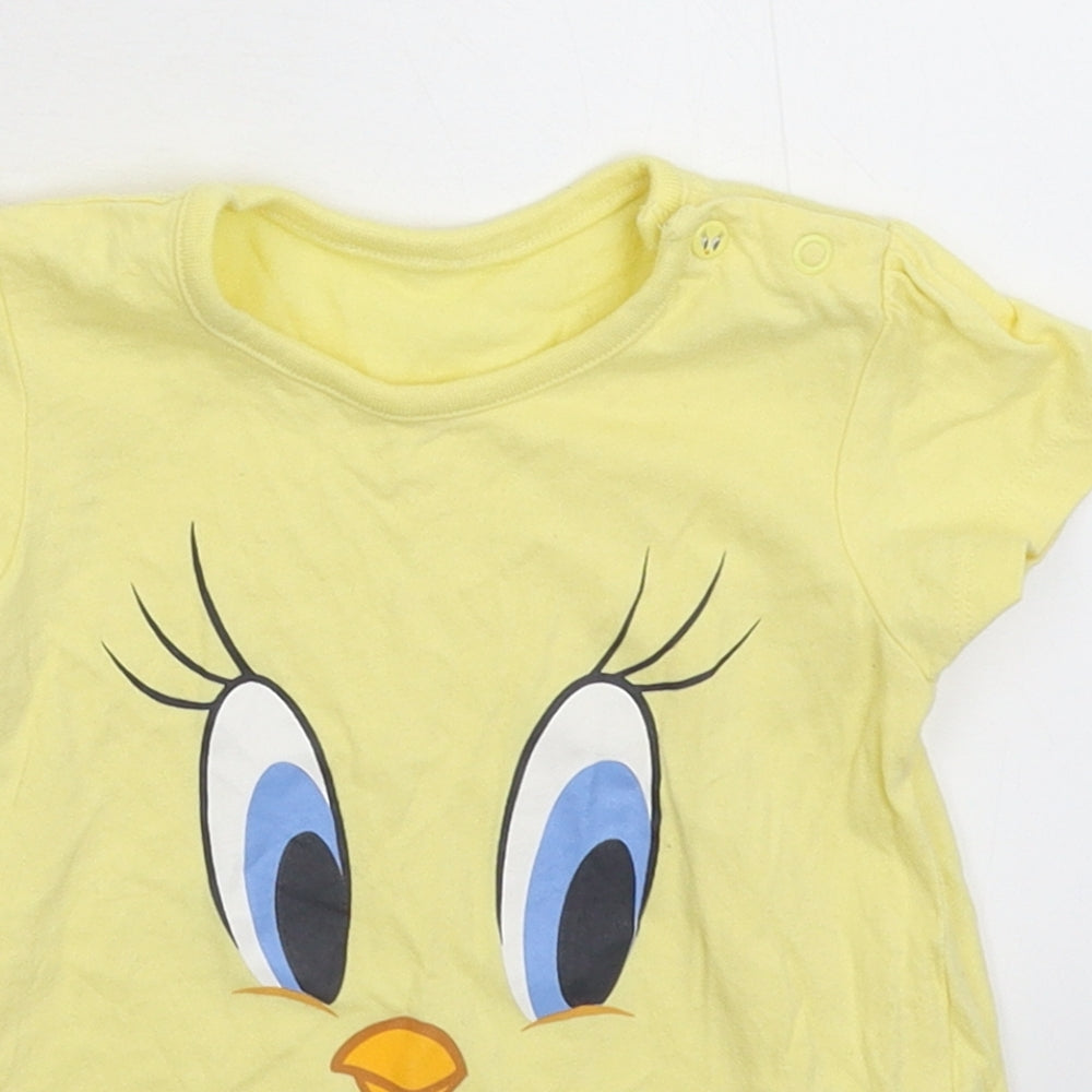 George Girls Yellow   Basic T-Shirt Size 9-12 Months