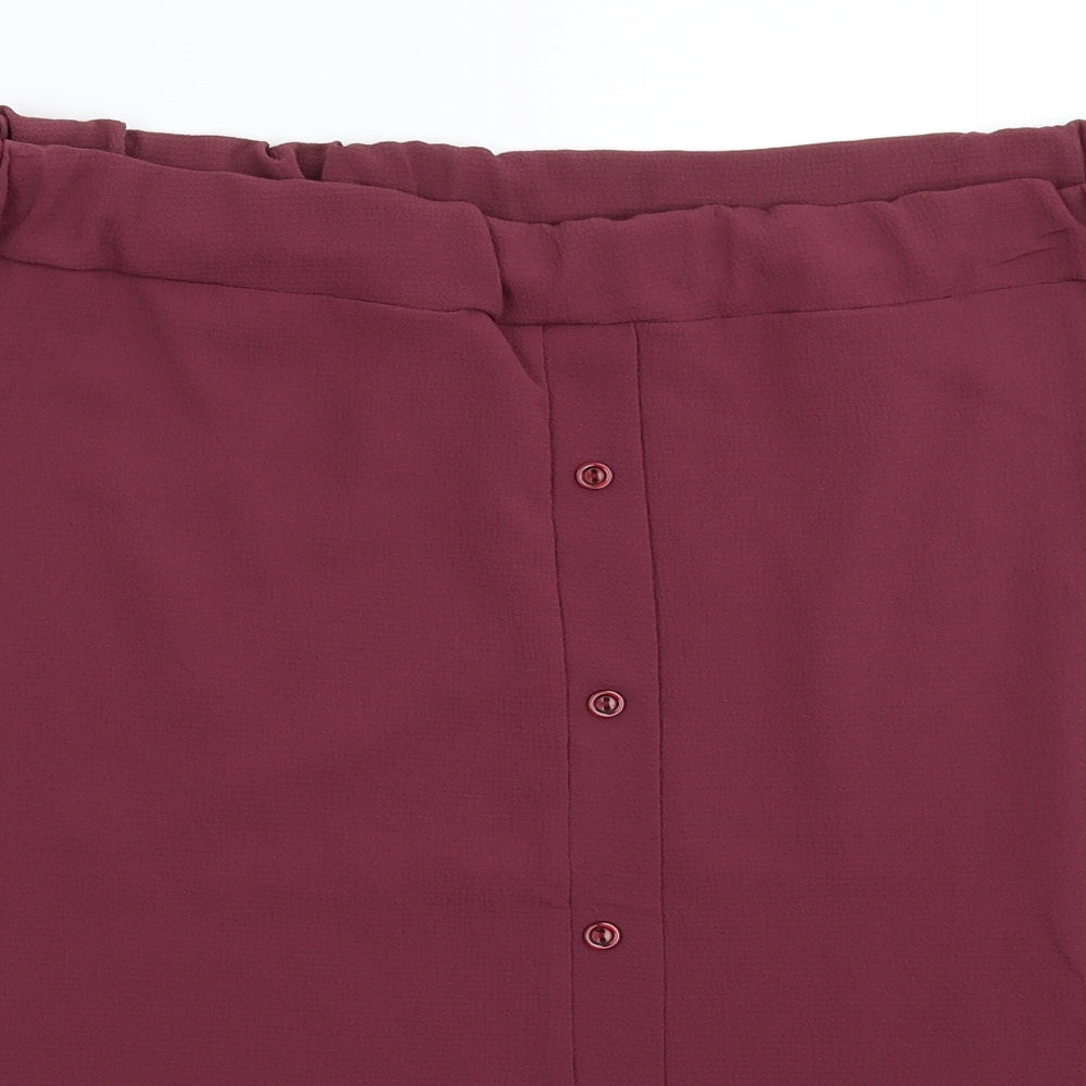 Boohoo Womens Purple   Basic Blouse Size 10