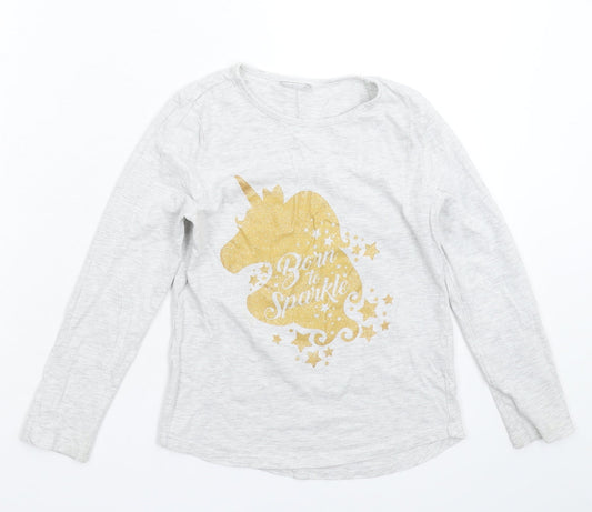 Matalan Girls Grey   Basic T-Shirt Size 8-9 Years