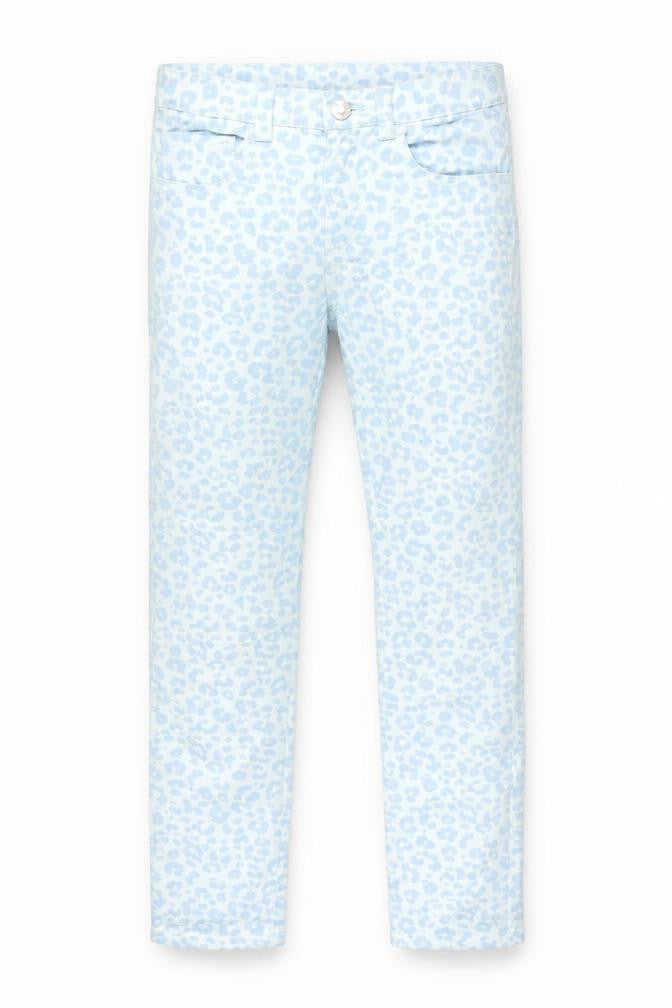 H&M Girls Blue Animal Print  Skinny Jeans Size 11-12 Years