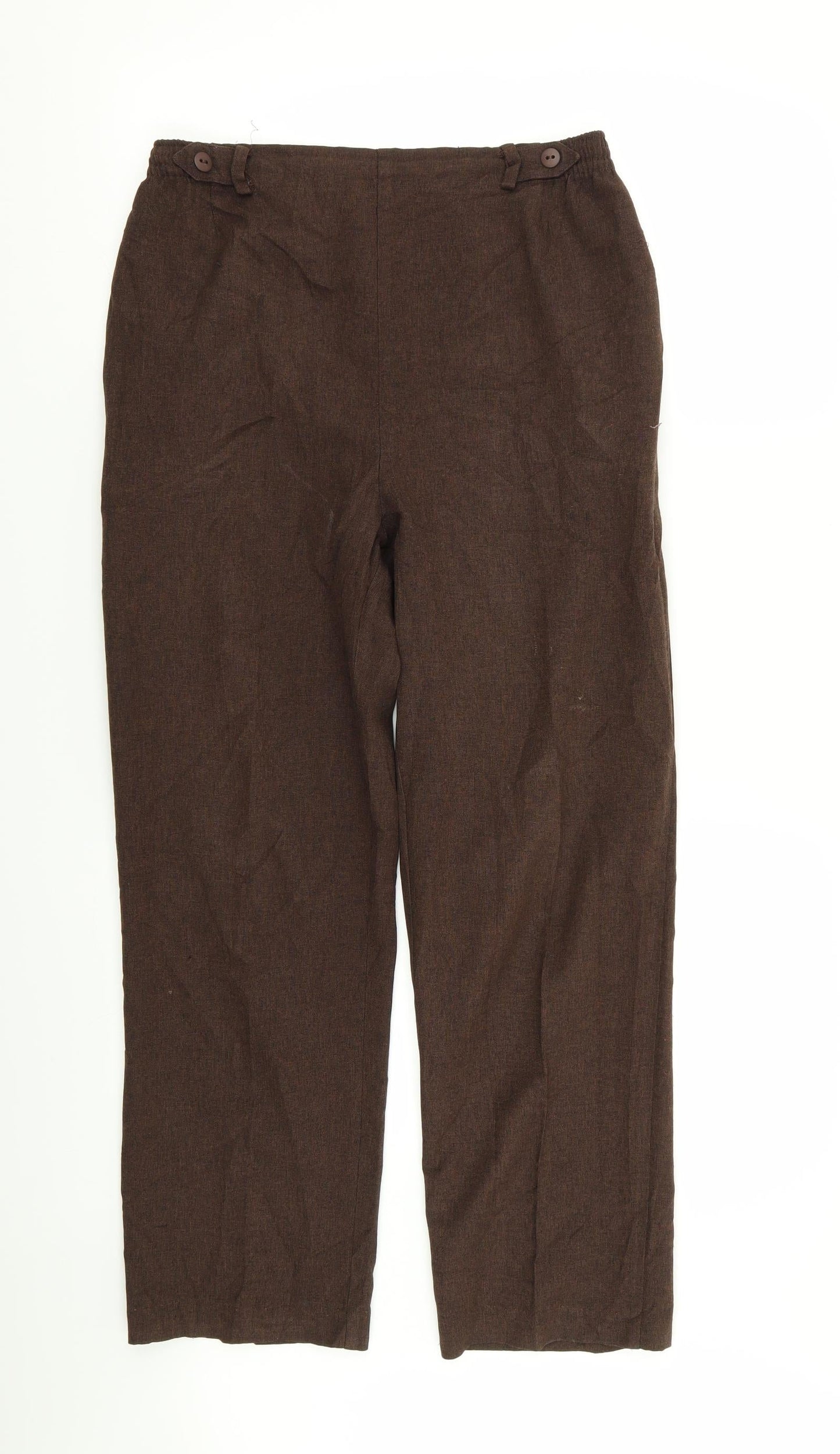 BHS Womens Brown   Trousers  Size 12 L27 in - Stretch waistband