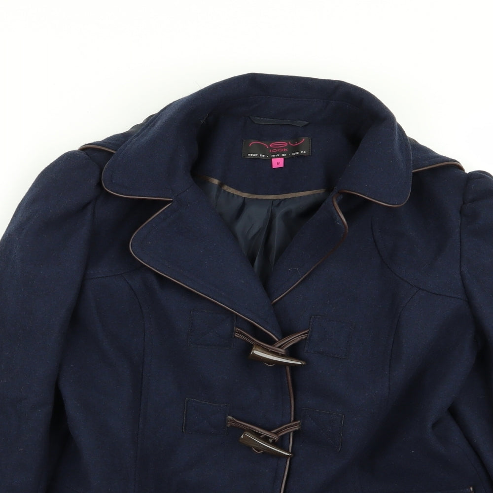 New Look Womens Blue   Overcoat Coat Size 8