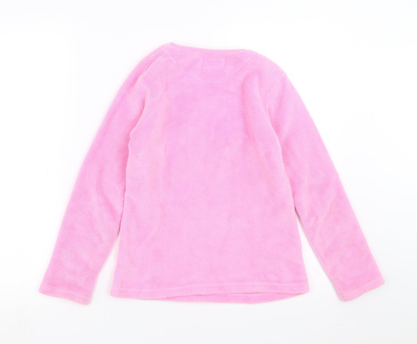 Primark Girls Pink Solid Fleece Top Pyjama Top Size 10-11 Years  - Llama