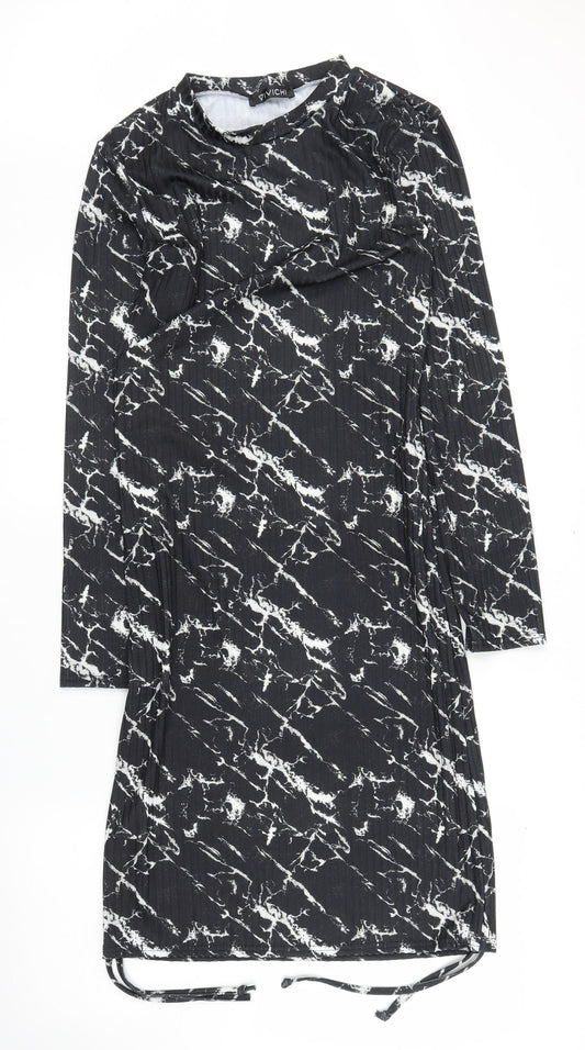 Vivichi Womens Black Tie Dye  A-Line  Size M