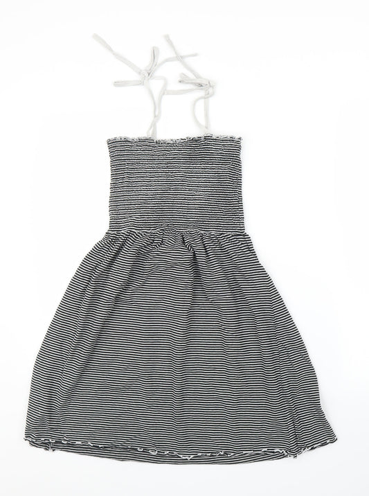 New Look Womens Black Striped  A-Line  Size 10