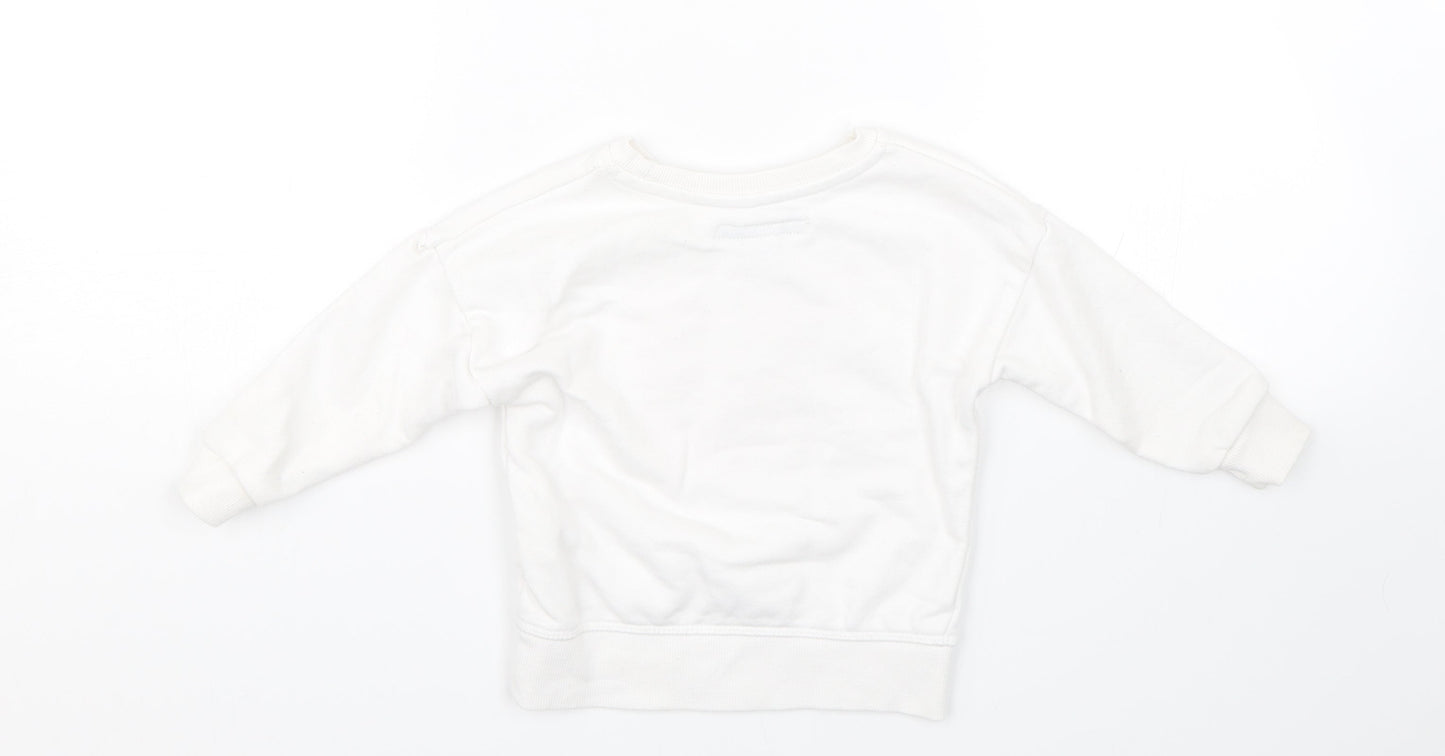 Primark Girls White   Pullover Jumper Size 12-18 Months