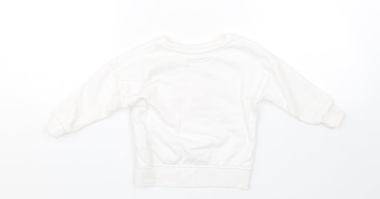 Primark Girls White   Pullover Jumper Size 12-18 Months