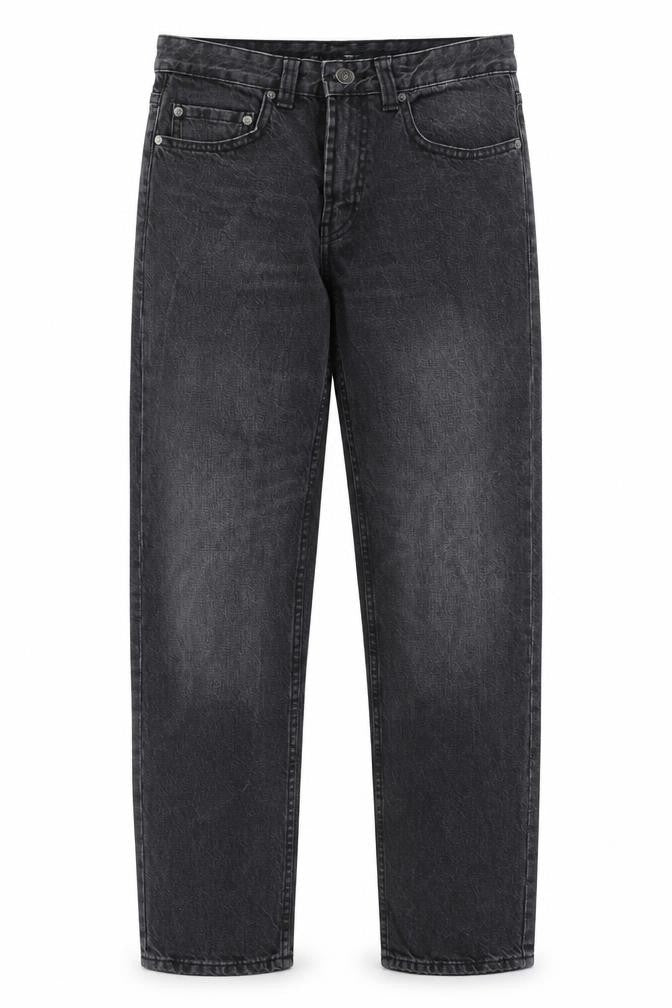 Front view of Red Herring women’s black denim mom jeans, size UK 30, 27.5-inch leg