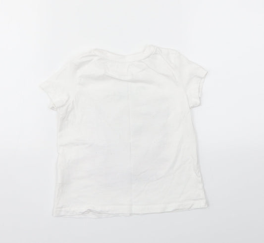 KOTON Girls White   Basic T-Shirt Size 4-5 Years