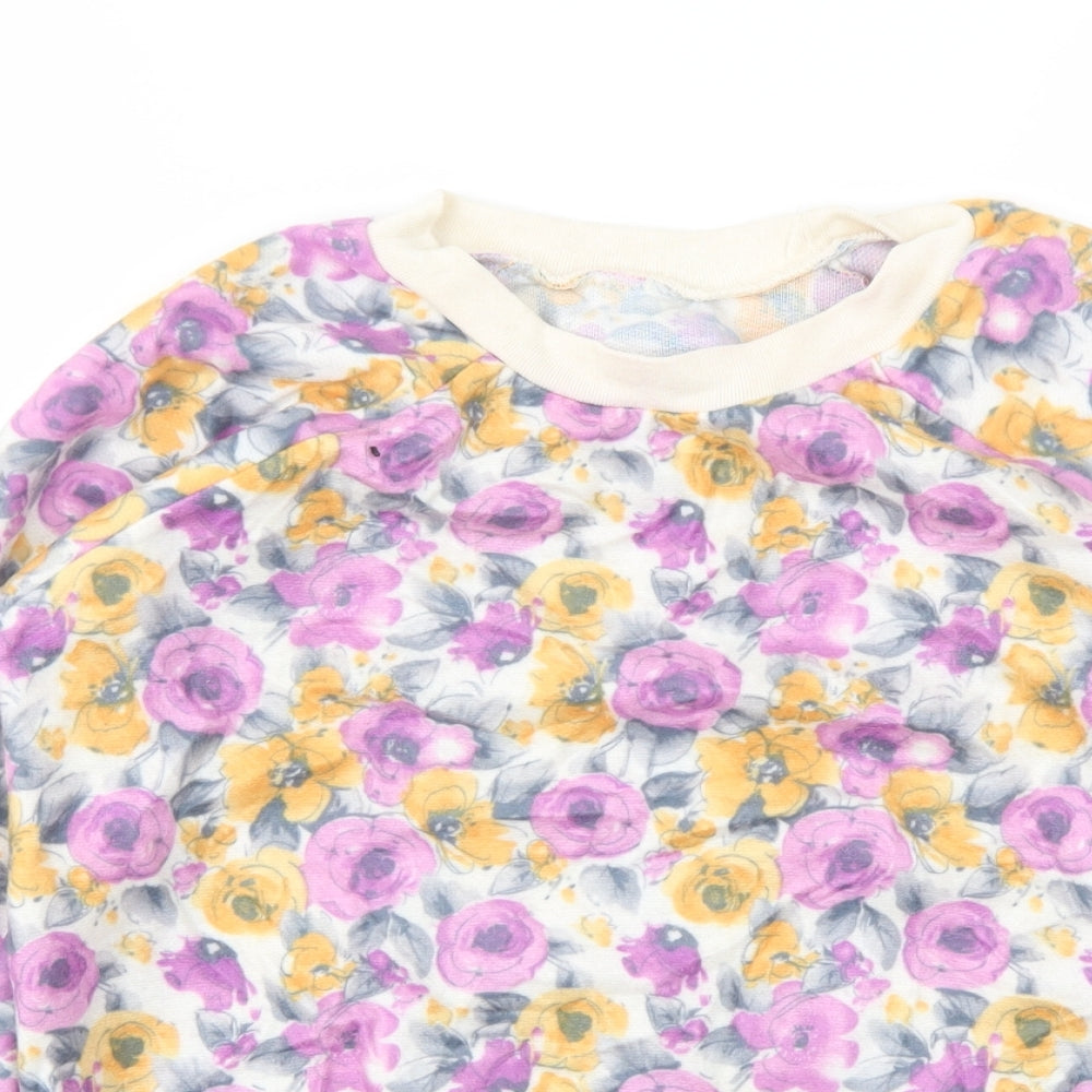 Preworn Womens Pink Floral  Pullover Jumper Size M