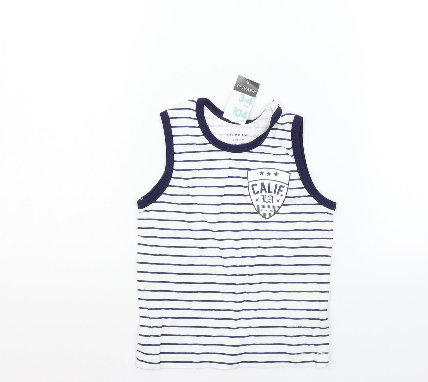Primark Girls White   Basic Tank Size 3-4 Years