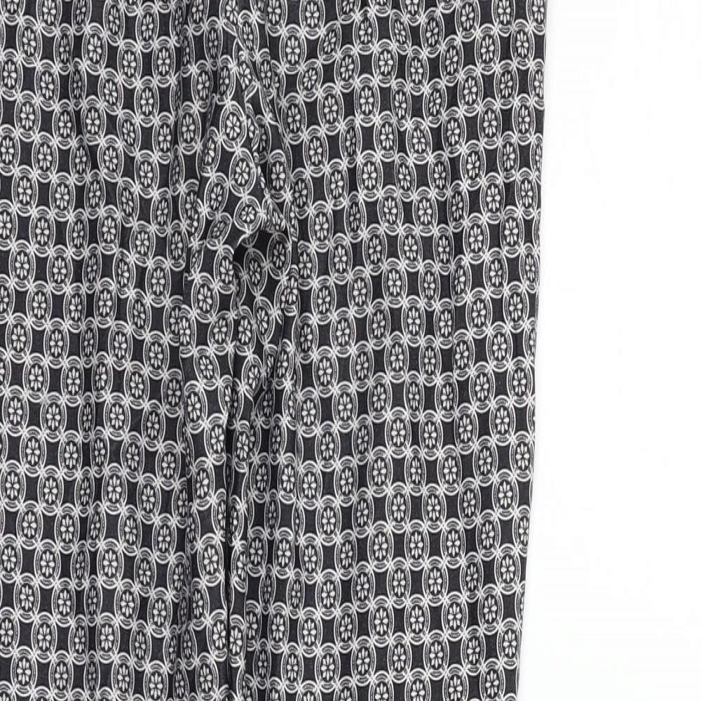 New Look Womens Grey Geometric  Trousers  Size 8 L28 in