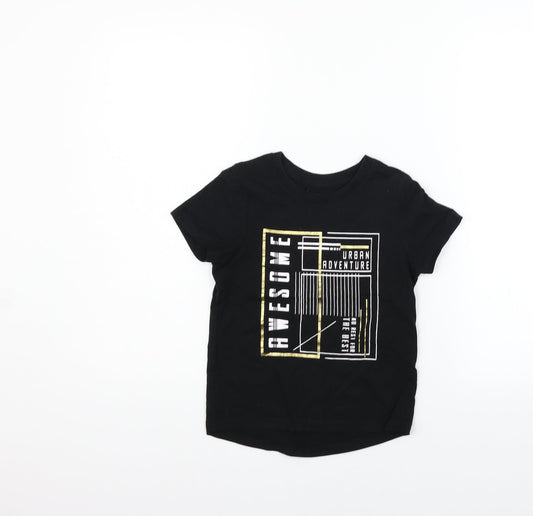 Nutmeg Girls Black   Basic T-Shirt Size 6-7 Years
