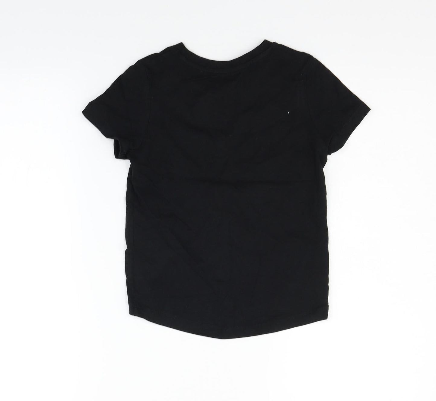 Nutmeg Girls Black   Basic T-Shirt Size 6-7 Years