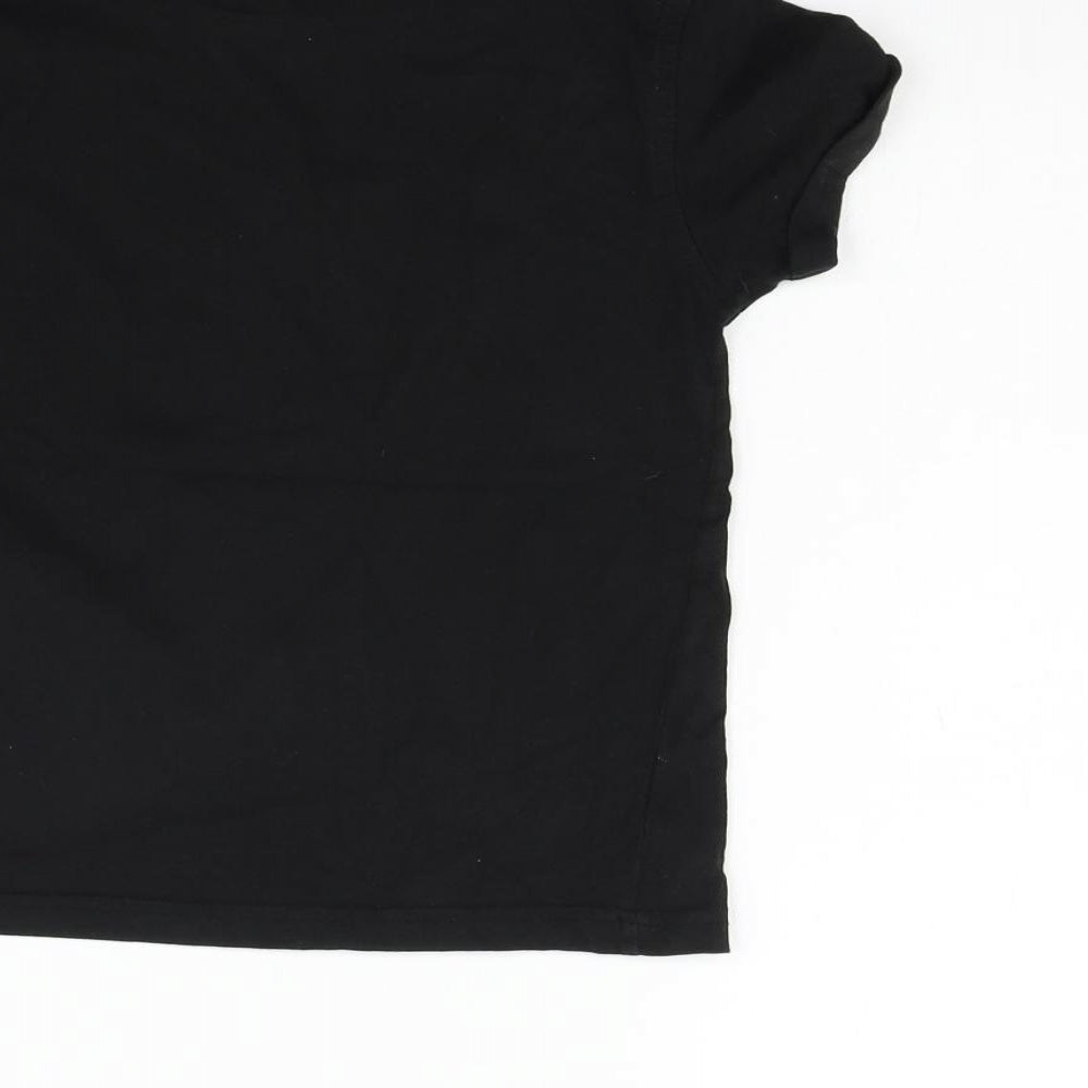 George Girls Black   Basic T-Shirt Size 6-7 Years