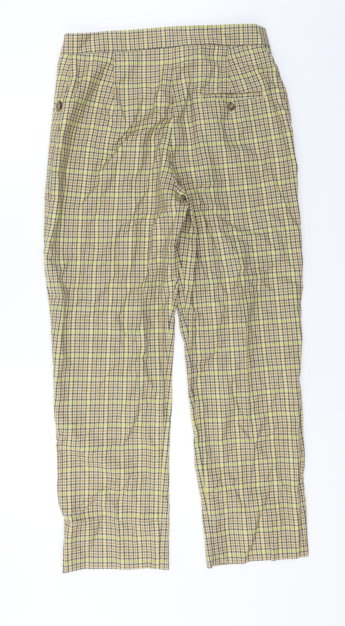 Marks and Spencer  Womens Beige Check  Trousers  Size 30 in L26 in