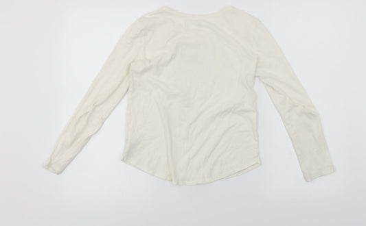 Gap  Girls White   Basic T-Shirt Size L  - Sequin detail