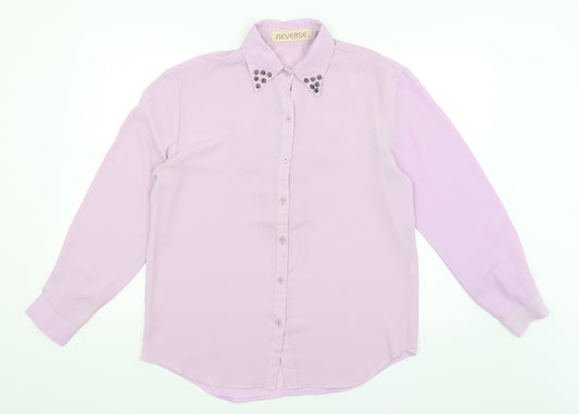 Reverse Womens Purple   Basic Button-Up Size L