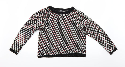 Q-10 Womens Multicoloured Argyle/Diamond  Pullover Jumper Size L
