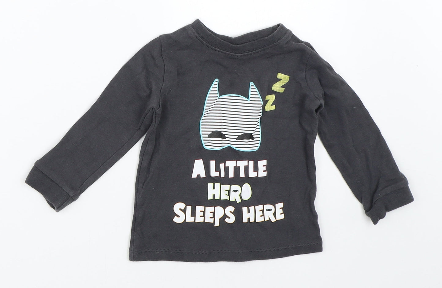 George Boys Grey   Basic T-Shirt Size 12-18 Months  - batman