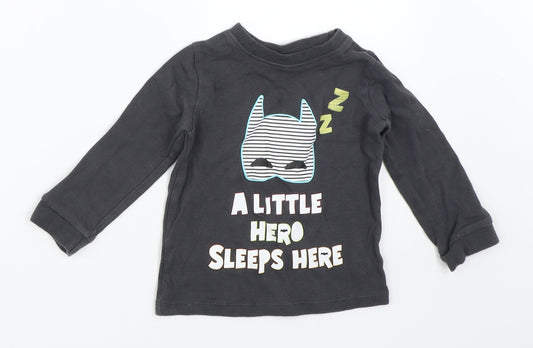 George Boys Grey   Basic T-Shirt Size 12-18 Months  - batman